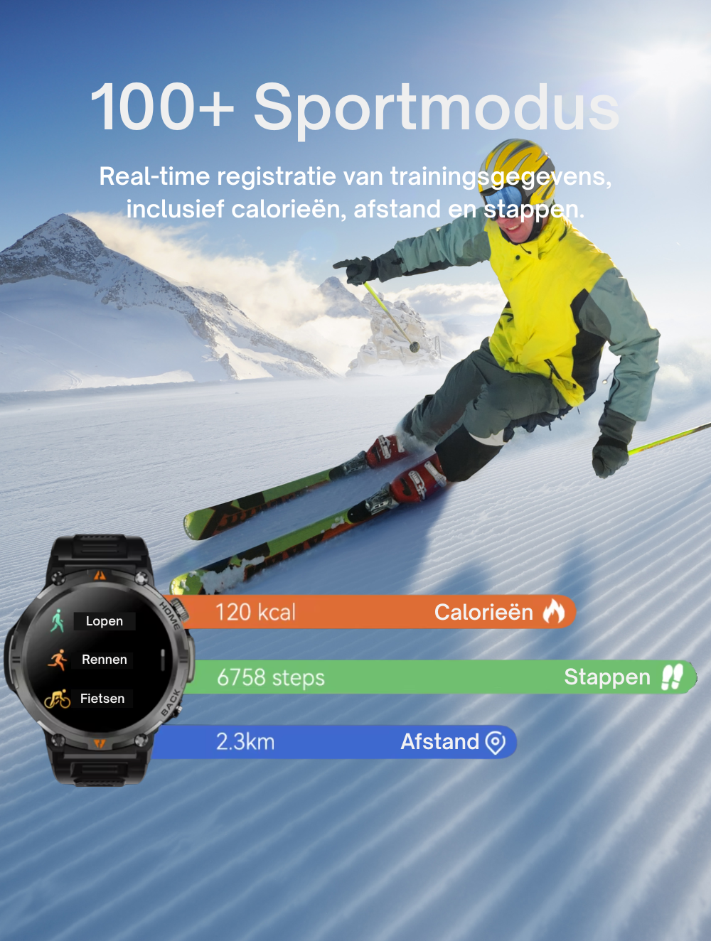FORCE Smartwatch Heren - 1.45